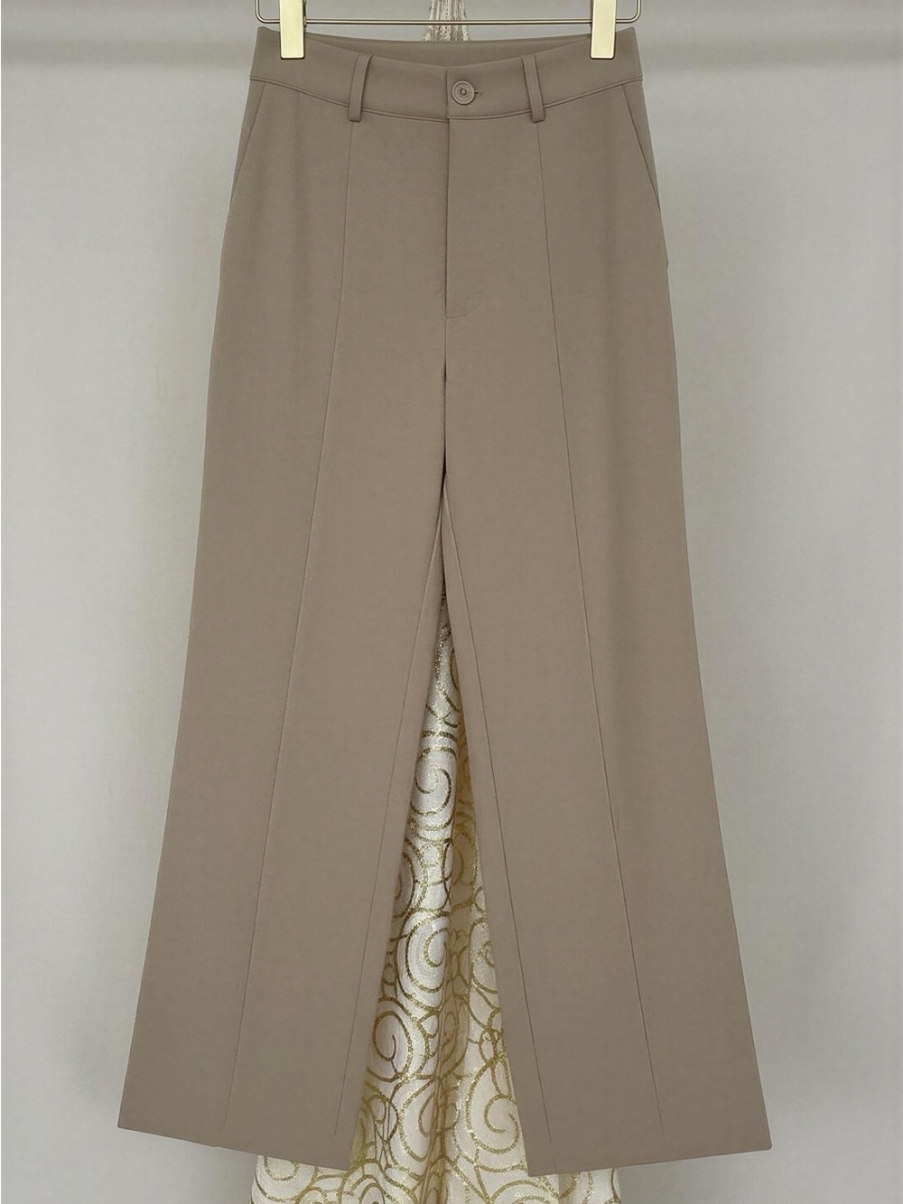 Cider Taupe Wide-Leg Trousers